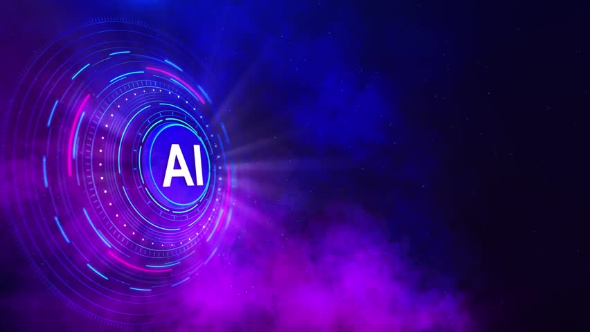 Futuristic AI concept glowing digital background, artificial intelligence, machine learning, cloud computing 4K 3D innovation cutting-edge technology. AI advancements, innovations, or futuristic tech