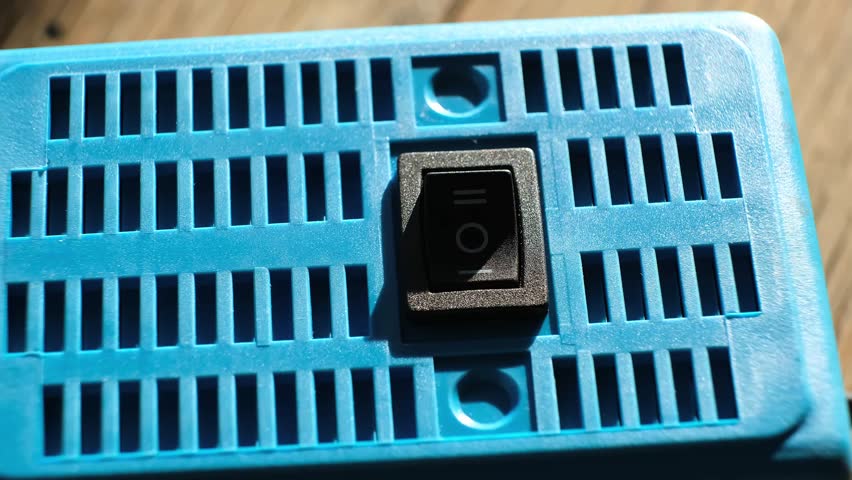 Finger pushes on KCD1-101 6c Rocker Switch electrical component rocker-style actuator for on off on control. Offers as a simple reliable switching mechanism, with a durable. High quality 4k footage.