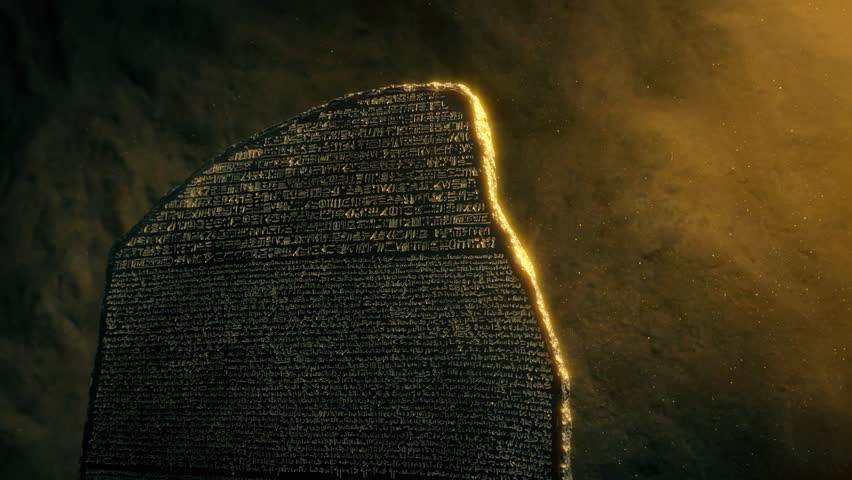 Ancient Language Carved Stone Tablet
