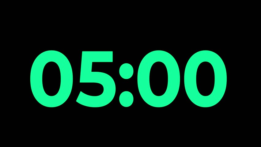 5 minute stopwatch , analog neon clock icon animation .5 minute countdown timer