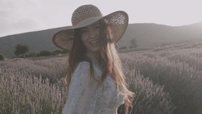 Smiling Female Model in Lavender Plantation - Powered by Shutterstock - Get 15% off with code: PIKWIZARD15