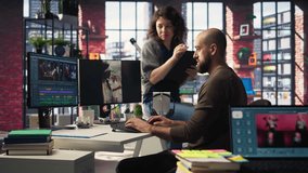 Post production team of experts use software and AI to create content on social media reels, boost marketing and branding while aligning with current media trends and monetization. Camera A. - Powered by Shutterstock - Get 15% off with code: PIKWIZARD15