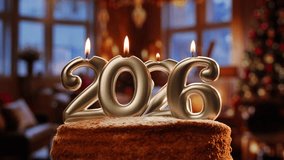 Cake with happy new year 2026 candles on chroma key green screen background - Powered by Shutterstock - Get 15% off with code: PIKWIZARD15