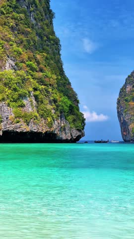 Beautiful and stunning view of Maya Bay, Phi Phi Island, Thailand.
