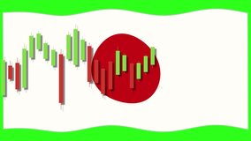 Animation of Japan's flag with dynamic candlestick charts, symbolizing market fluctuations. Vibrant colors and smooth transitions enhance visual impact - Powered by Shutterstock - Get 15% off with code: PIKWIZARD15
