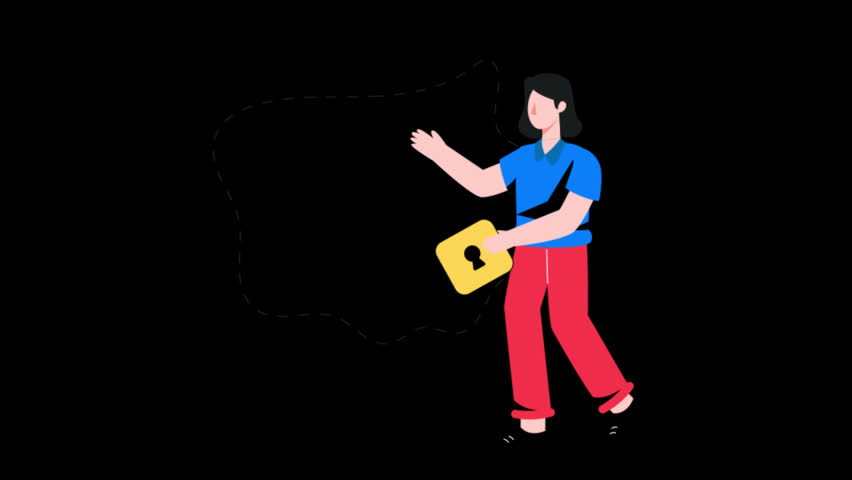 Secure Login Motion Graphic Rendering with Transparent Alpha Channel and 4K Resolution	