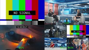 Playback Template for Television News Program Technical Director Management Software. Digital Media Production Master Control Concept with a TV Show with Breaking News and Discussion Panel - Powered by Shutterstock - Get 15% off with code: PIKWIZARD15