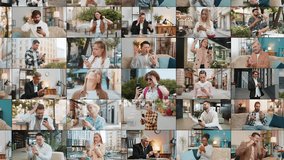 Collage of upset frustrated people men women diverse gender different ages ethnicity using smartphone typing browsing, loses becoming surprised amazed lottery sad results, bad news, fortune loss, fail - Powered by Shutterstock - Get 15% off with code: PIKWIZARD15