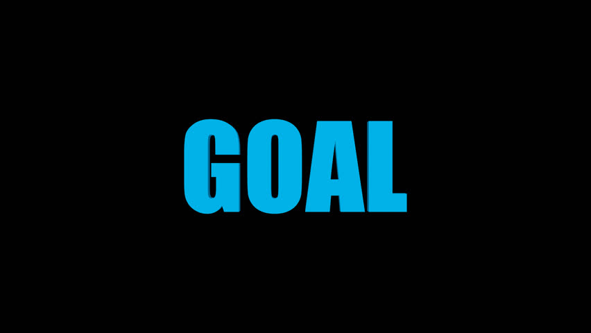 Goal text typography animated, Transparent or green background. 4K resolution