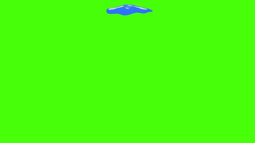 Cartoon Water Splash Transition Animation – Blue Liquid FX on Green Screen with Chroma Key Support