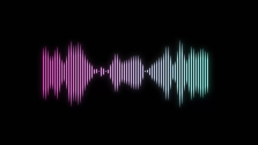 Audio sound waveform animation on a black background