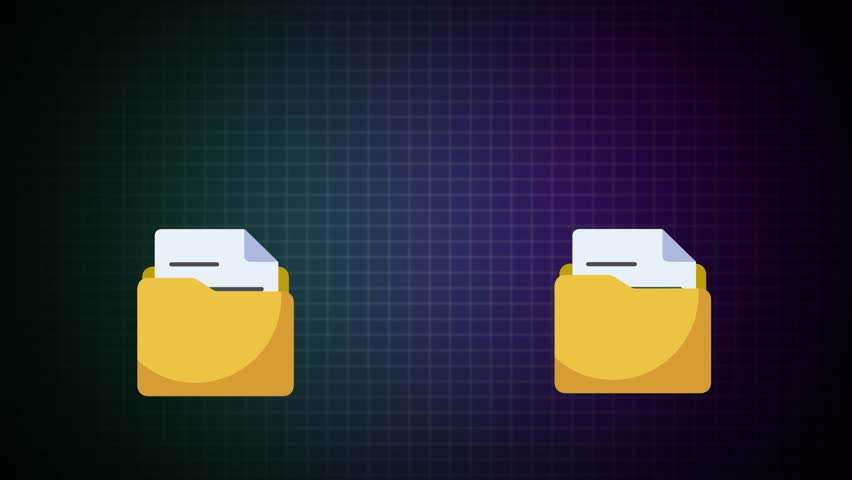 File transfer computer folder to folder, File sharing file exchange File copying and pasting upload and download concept, clipping path Transferring Document, Video, image and PDF Files, data backup
