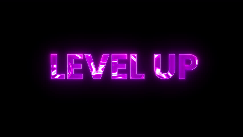 Glitch animation with ‘Level Up’ text, transparent background, futuristic design, pixelated effect, vibrant colors, neon glitch, perfect for gaming, streaming, and tech visuals. - Powered by Shutterstock - Get 15% off with code: PIKWIZARD15