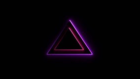 Neon triangle border background. Neon triangle shape animation. - Powered by Shutterstock - Get 15% off with code: PIKWIZARD15