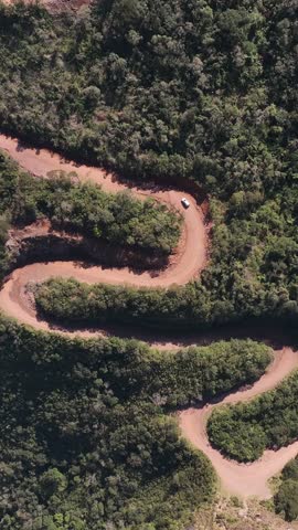 Aparados da Serra, Santa Catarina Canyons. Aerial view, vertical video
