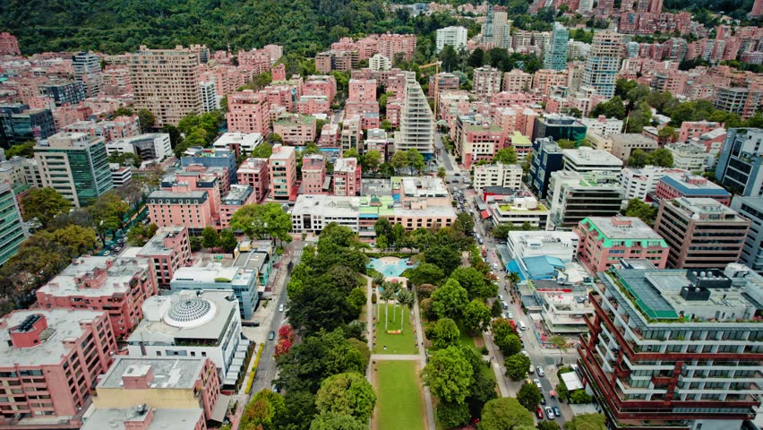Aerial View of Modern Commercial and Residential Areas in Chicó - Bogotá, Colombia 