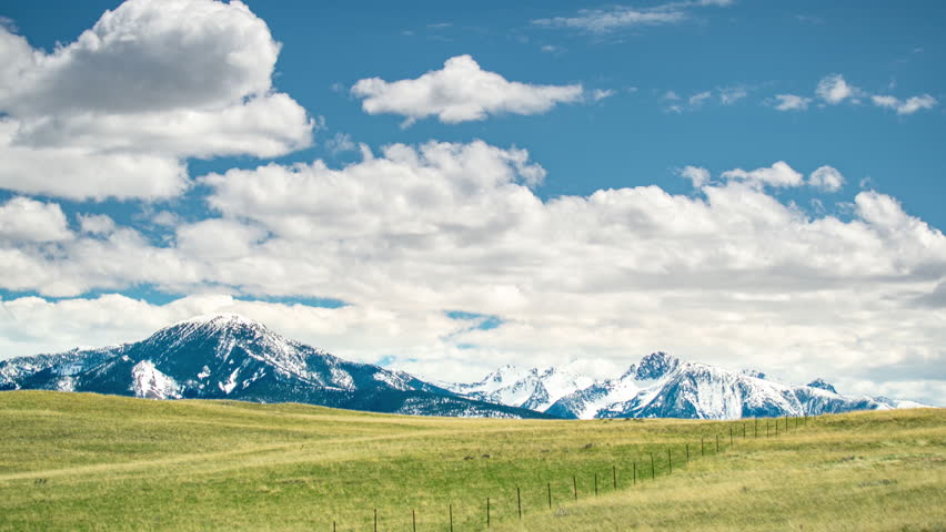 Timelapse - Montana Mountains with Spring Clouds