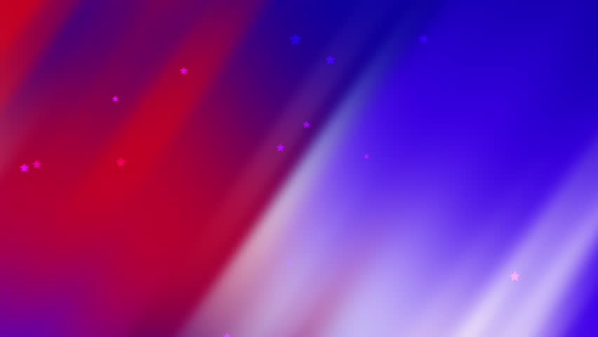 Red and blue gradient background animation with small scattered stars, suitable for festive designs and Fourth of July celebrations