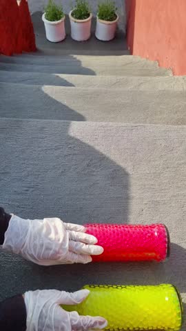 Breaking beautiful glass bottles on stairs asmr super satisfaction