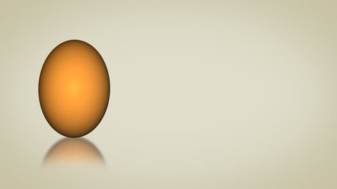 An orange egg rolls through the frame