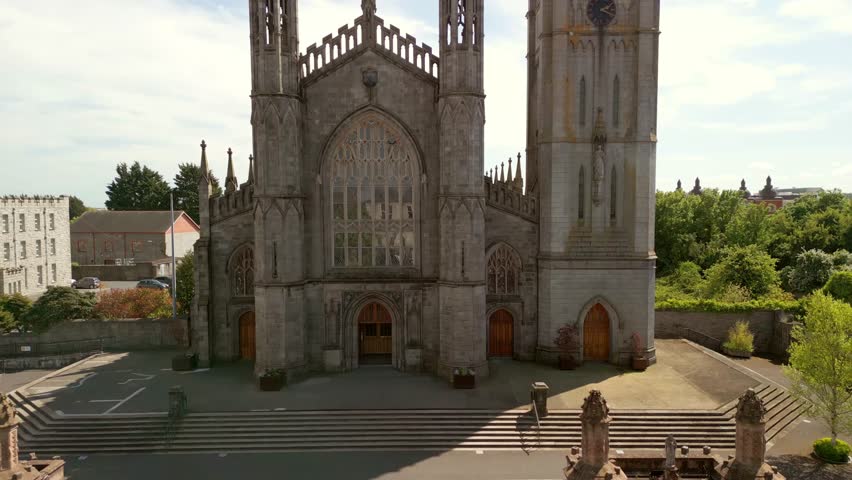 Rising aerial video of St Patrick