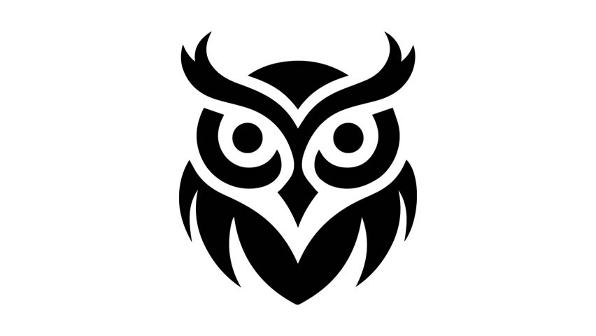 owl simple animation icon illustration