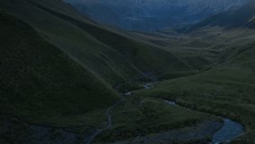 Time lapse clip. Juta village - foot of Mt Chaukhebi. Georgia, Europe. Caucasus mountains. Beauty world. HD video (High Definition)