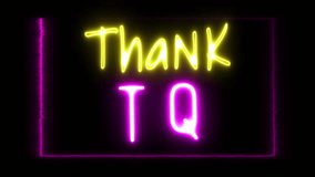 yellow and pink thank you neon sign overlay animated text. 3D Illustration - Powered by Shutterstock - Get 15% off with code: PIKWIZARD15