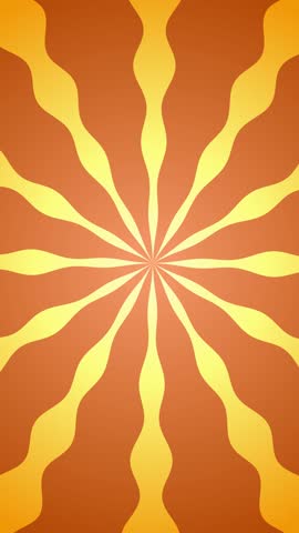Wavy orange pattern Retro Sunburst Stripes Seamless Loop Animation background. 3D Illustration