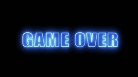 Game over neon sign. Neon sign Game over. Game over logo animation.	 - Powered by Shutterstock - Get 15% off with code: PIKWIZARD15