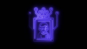 Ai generated avatar neon glow on black background for technology concept - Powered by Shutterstock - Get 15% off with code: PIKWIZARD15