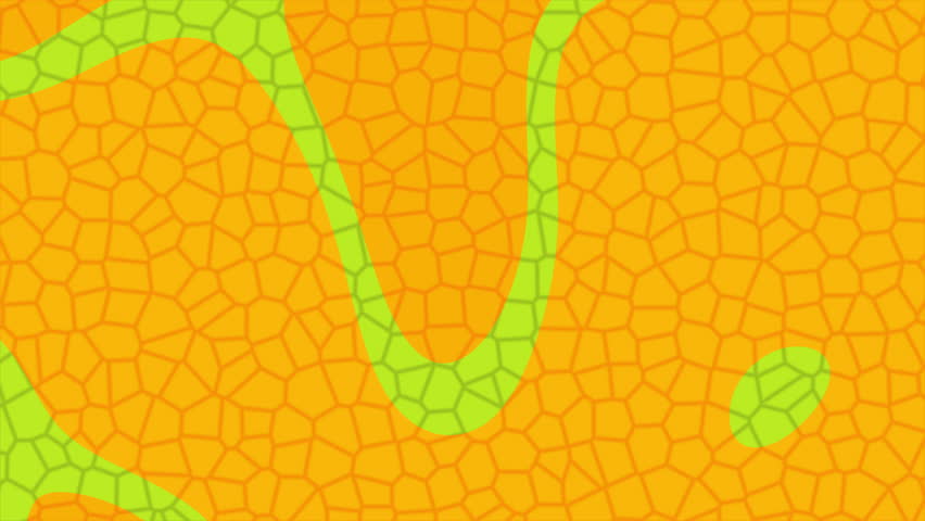 Abstract Orange and Green Mosaic Pattern with Organic Shapes