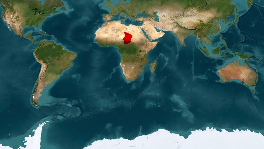 Country Chad on World Map