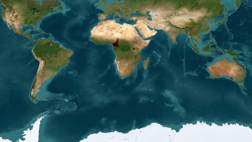 Country Cameroon on World Map