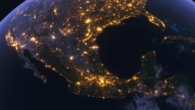 
North America from Space at Night. United States, Kanada, Mexico. Night City Map and Lights. Earth From Space Orbit. 4k, 29.97 fps. - Powered by Shutterstock - Get 15% off with code: PIKWIZARD15