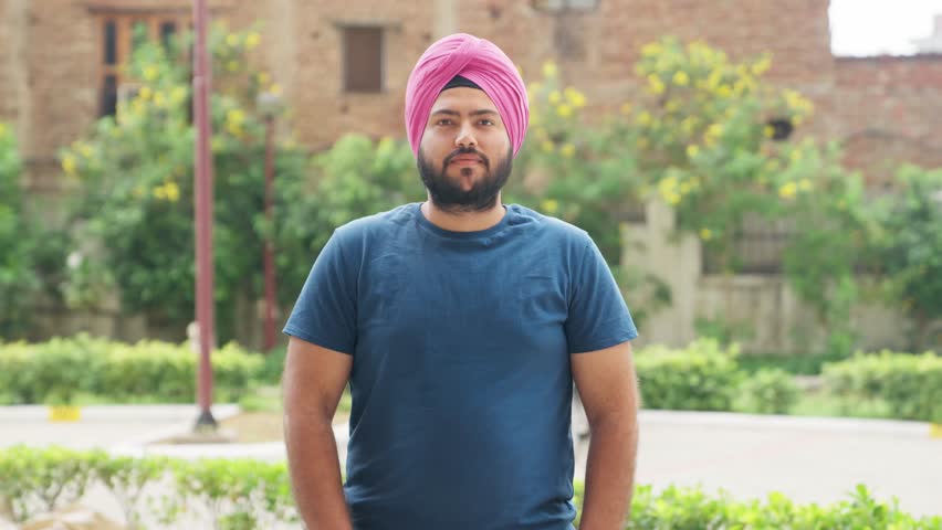 Sikh Indian Man Holding Hello Poster