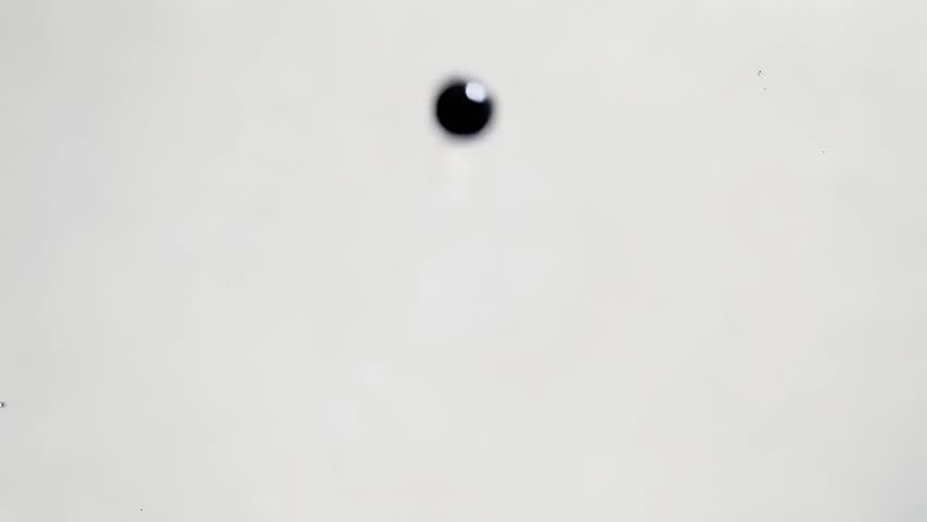 Ink drop forms soft bulbous bloom with rounded petal-like edges