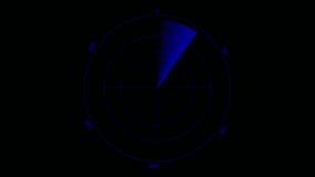 Radar screen animation on black background.Radar point to detect enemy position. Radar Hud technology signal waves animated. Location searching\detection Military surveillance technology. 4k - Powered by Shutterstock - Get 15% off with code: PIKWIZARD15