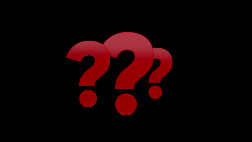 Looping three question mark on a transparent alpha channel background for easy drag and drop use...