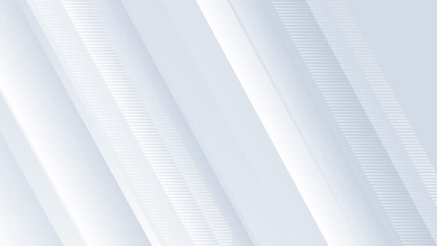Elegant light grey white seamless looped background. Diagonal white stripes animation. Digital minimal geometric 3d BG. Technology metallic line. Premium luxury design template. Animated soft pattern