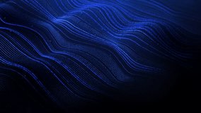 Line wavy blue background. Abstract glowing big data slow motion. blue background wavy modern shape. Abstract blue digital particles wave of particles. Blue wave space. 4k 60fps VJ loop. - Powered by Shutterstock - Get 15% off with code: PIKWIZARD15