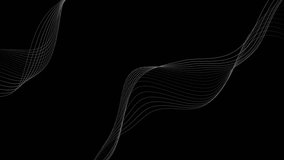 White wave on a black background. Vector wave of gray color. Linear wave, graphic shape flow. 4k 60fps VJ looped. Digital monochrome, black and white background. Smoke illustration. White wave flows - Powered by Shutterstock - Get 15% off with code: PIKWIZARD15