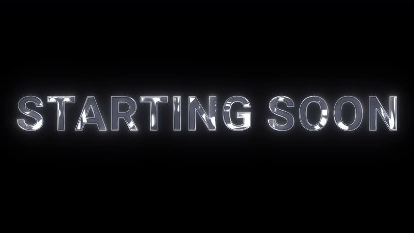 Glitch animation with "Starting soon" text on a transparent background, featuring a futuristic, cyberpunk design with pixelated effects, neon colors, and static noise. Perfect for gaming.