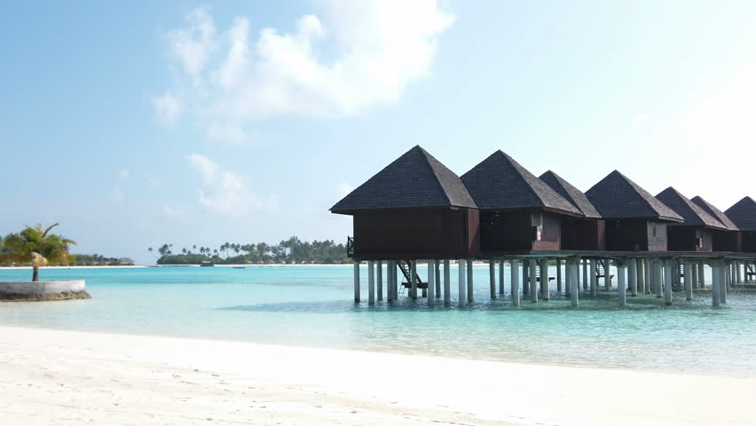 water villas on a island on the maldives