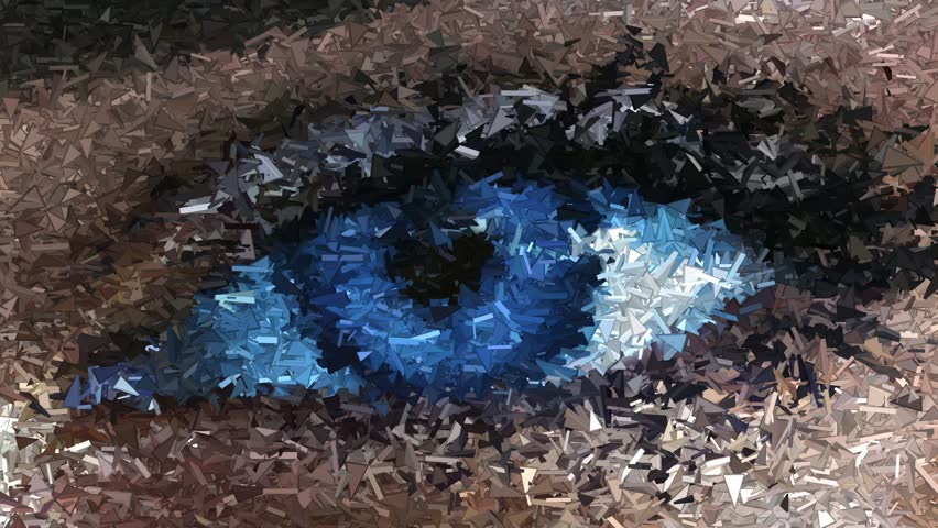 Exclusive Background, Eye Made of Sharp Fragments, Paints, Unique Design, Reflection

