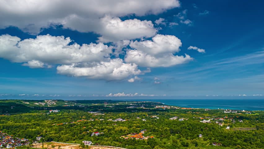 Timelapse Of Clouds Over Scenic Landscape Of Bali In Indonesia