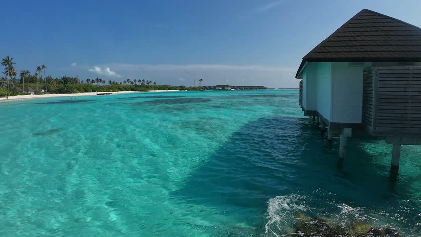 water villas on a island on the maldives