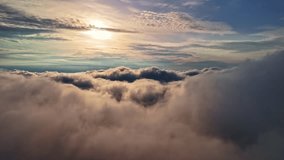 Flying above soft clouds toward the sun, capturing a calm and silent heavenly atmosphere - Powered by Shutterstock - Get 15% off with code: PIKWIZARD15