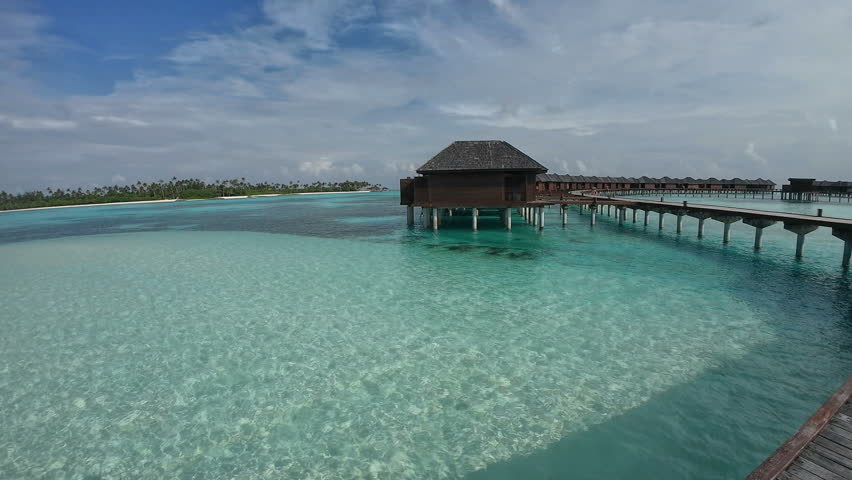 water villas on a island on the maldives