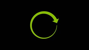 Eco Green Circular Arrow Loop Animation. Three colour choices. Minimal Recycle Icon Symbol. Rotation Cycle for Sustainability, Refresh, Reuse, Environment, and Renewable Concepts. - Powered by Shutterstock - Get 15% off with code: PIKWIZARD15